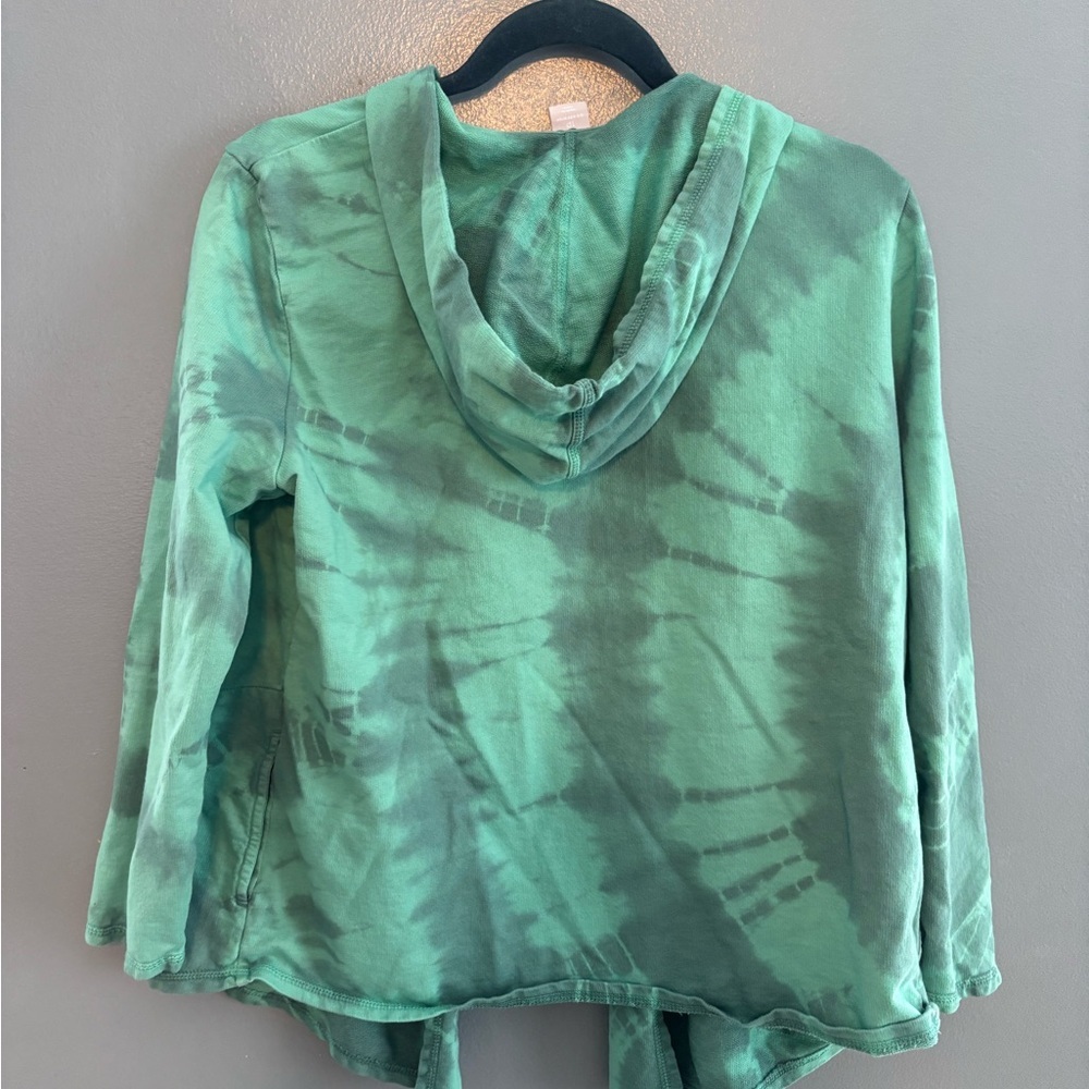 Chico’s Zenergy Green Tie Dye Open Sweatshirt Material Cardigan - Picture 4 of 8